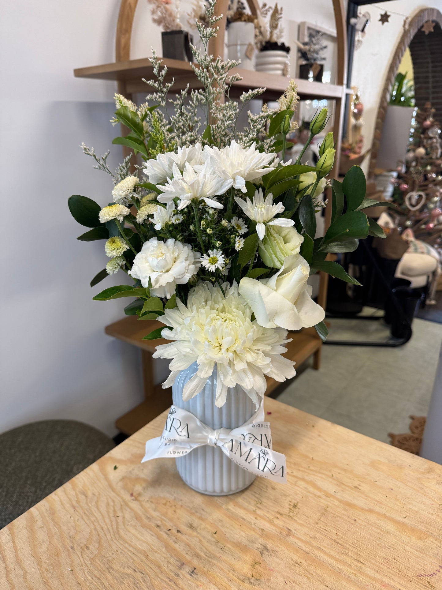 neutral vase arrangement
