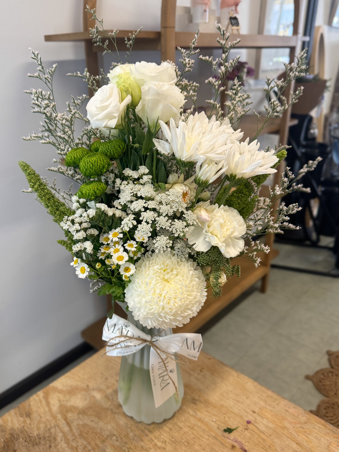 neutral vase arrangement