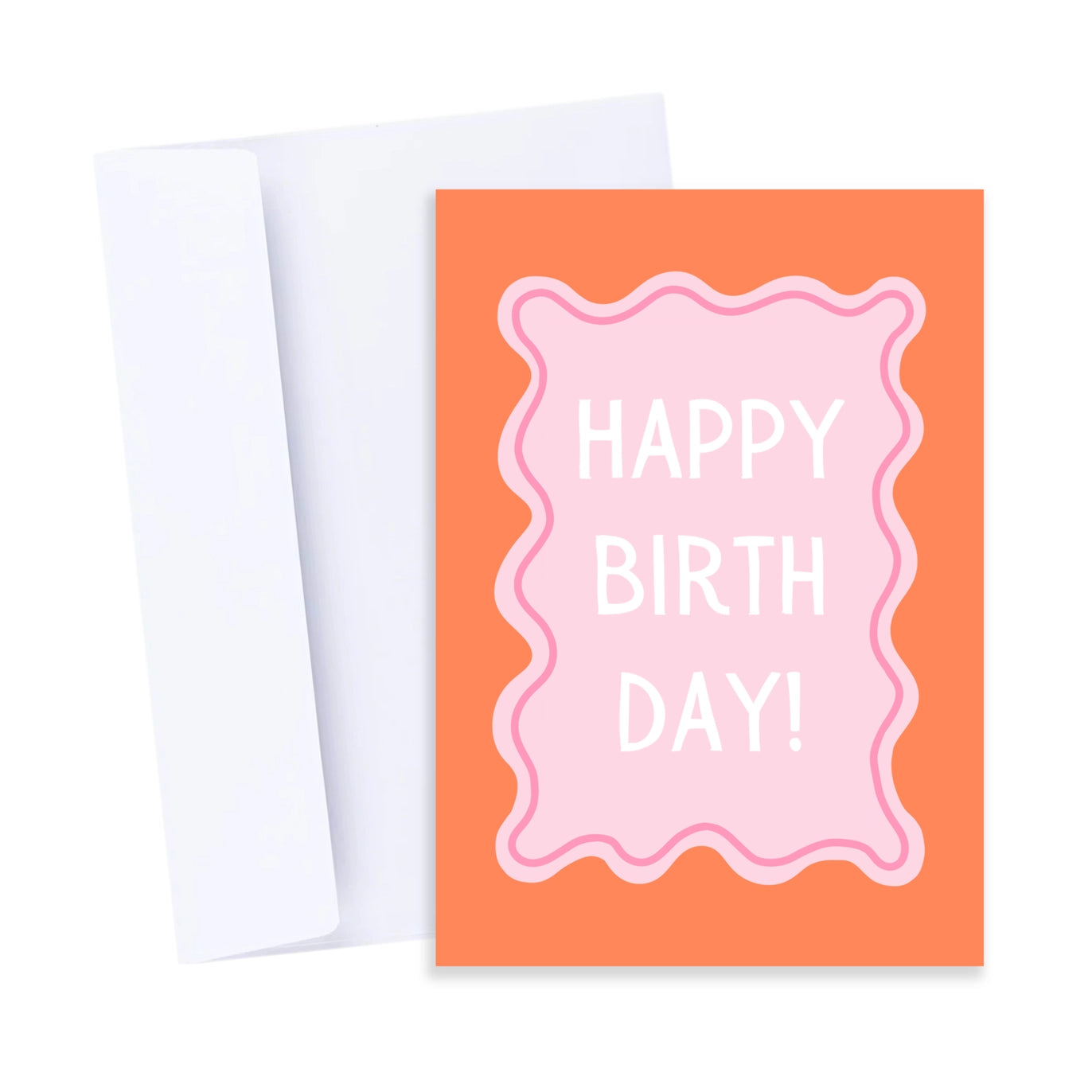 Pink & Orange Happy Birthday Card