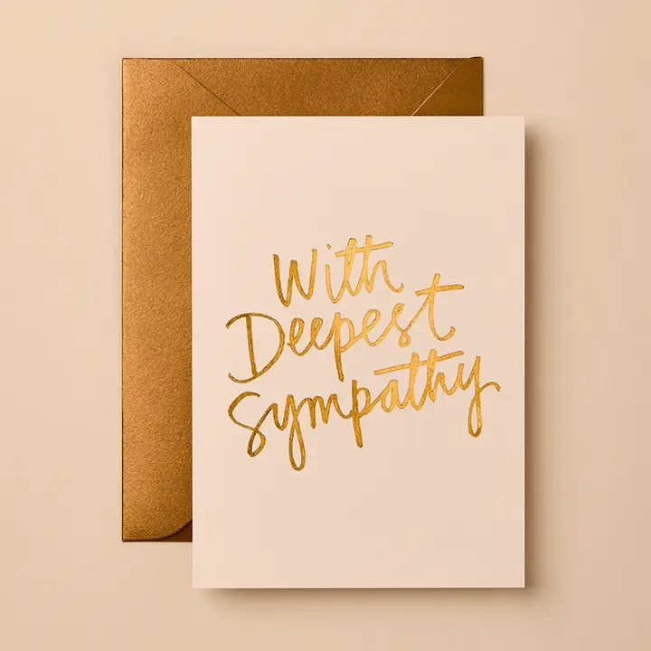 deepest sympathy with gold foil
