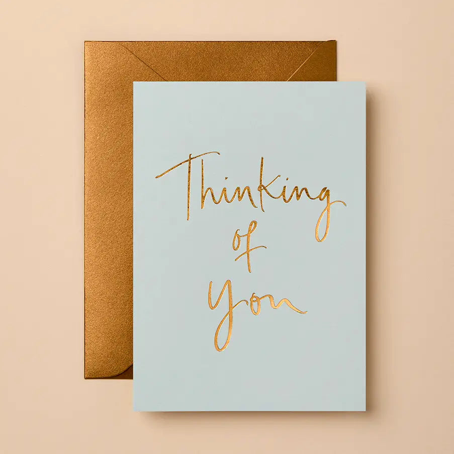 thinking of you with gold foil