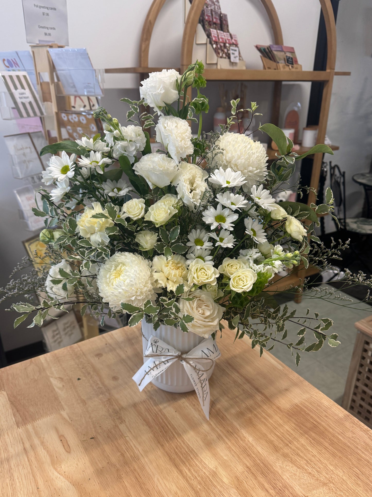 neutral vase arrangement