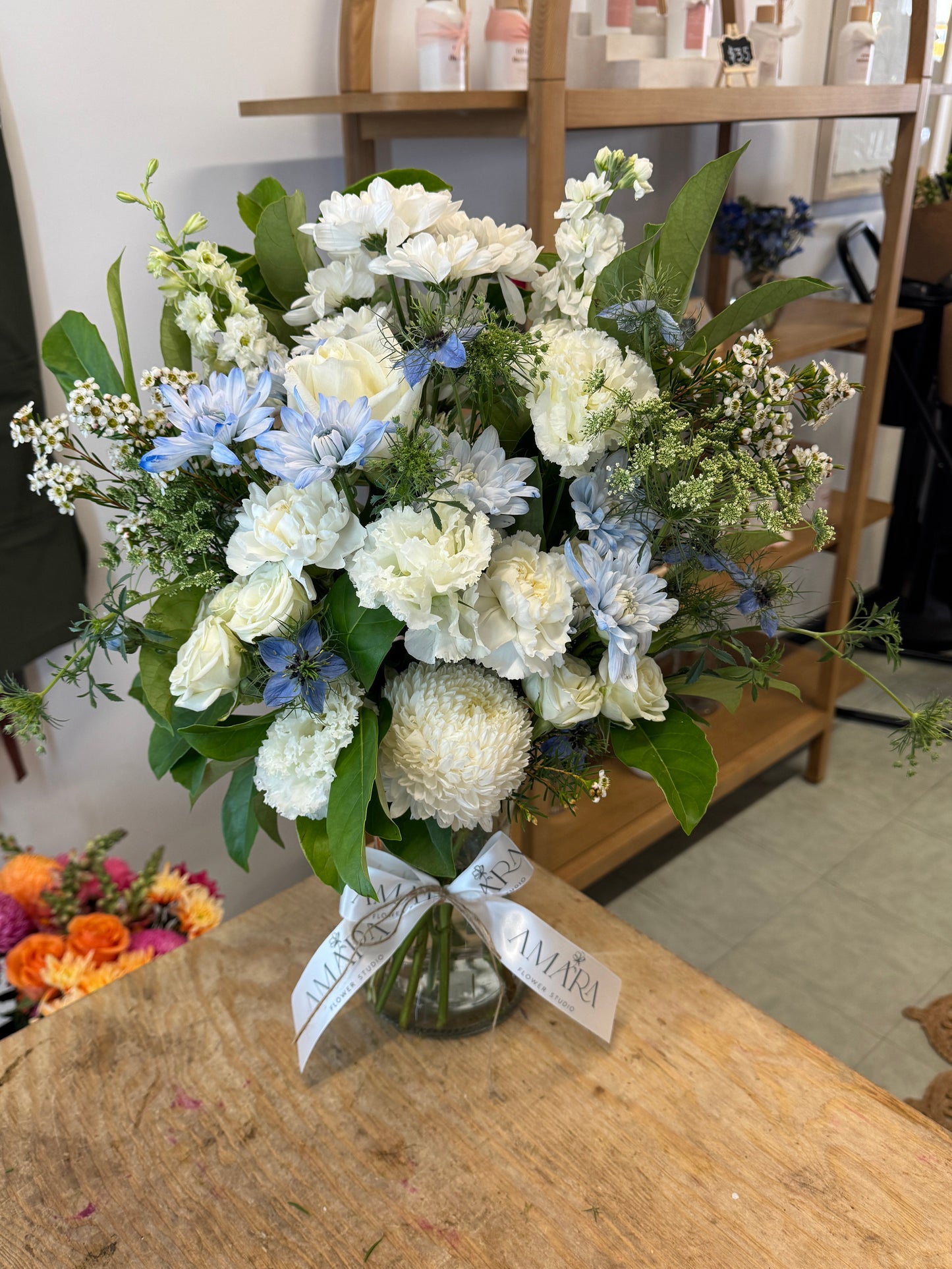 neutral vase arrangement