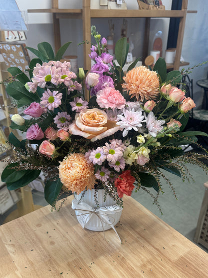 classic pastel vase arrangement