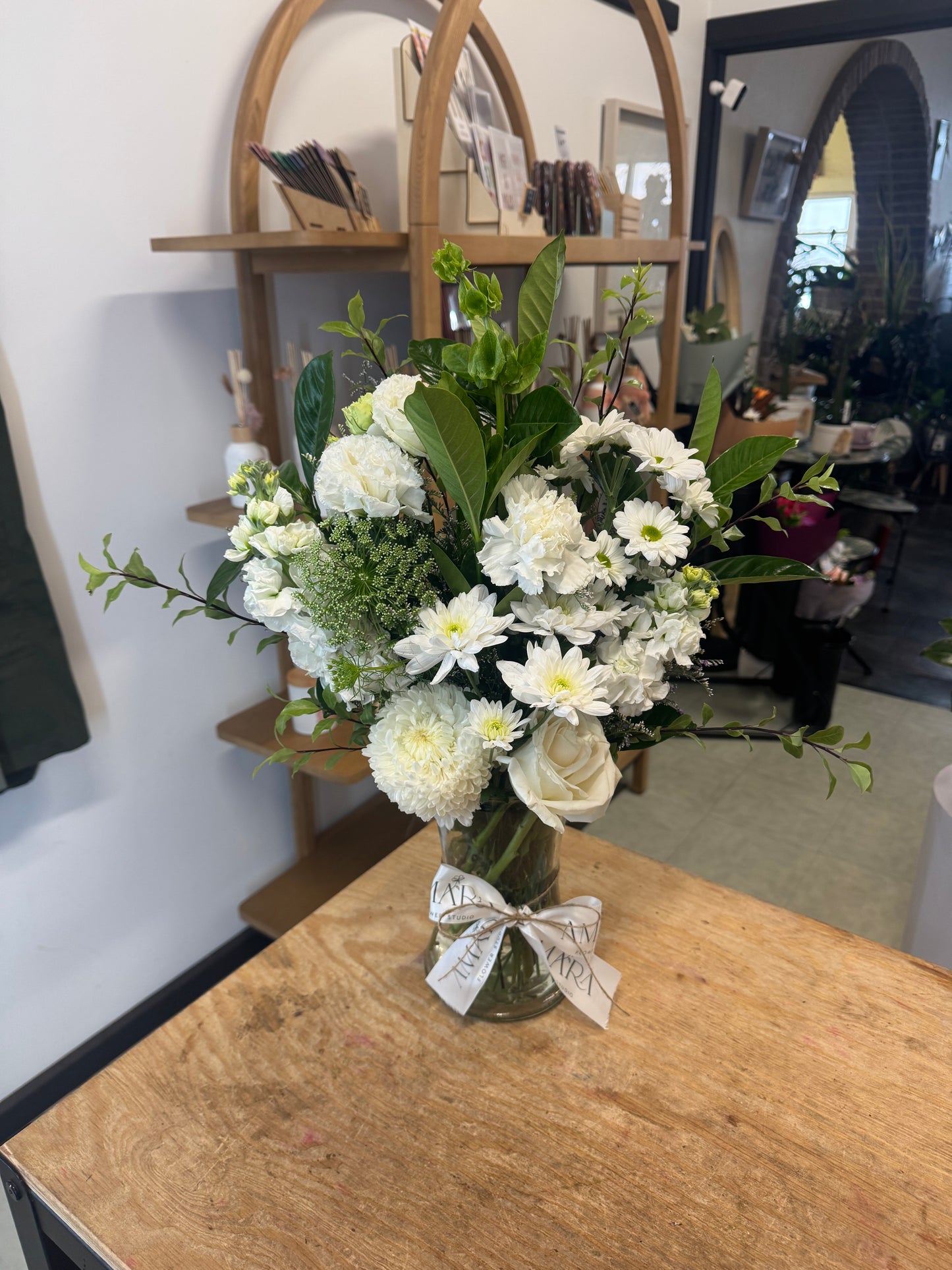 neutral vase arrangement