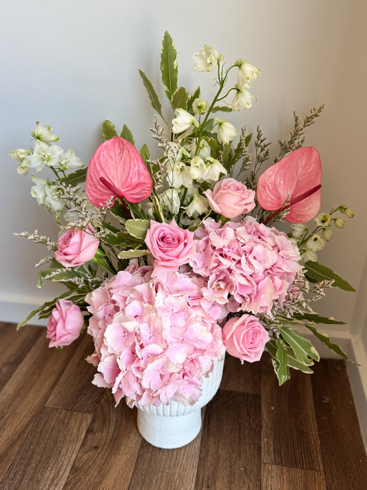 pastel promise vase arrangement