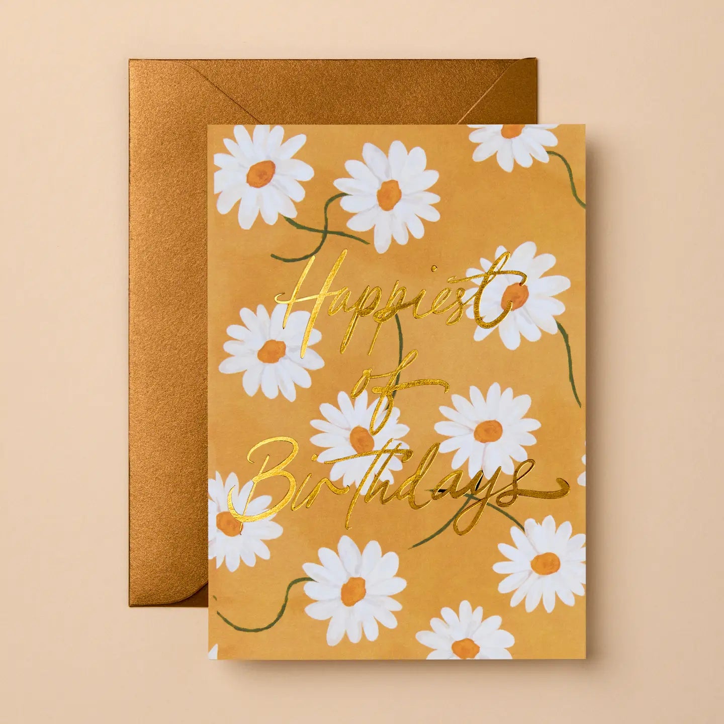 birthday daisy with gold foil