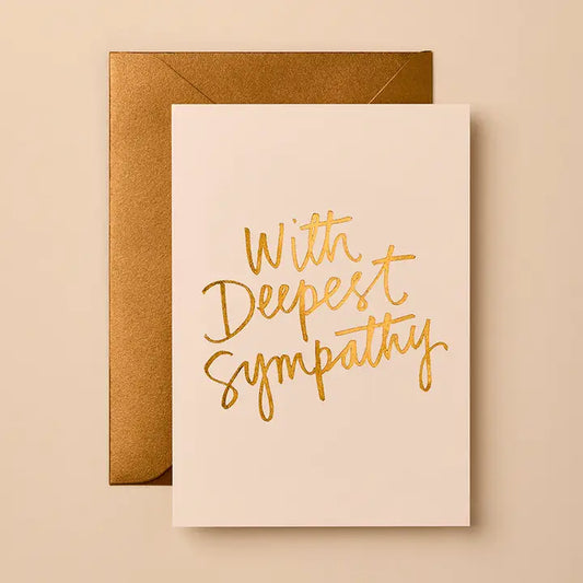 deepest sympathy with gold foil