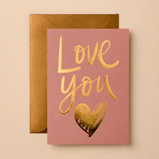 love you with gold foil