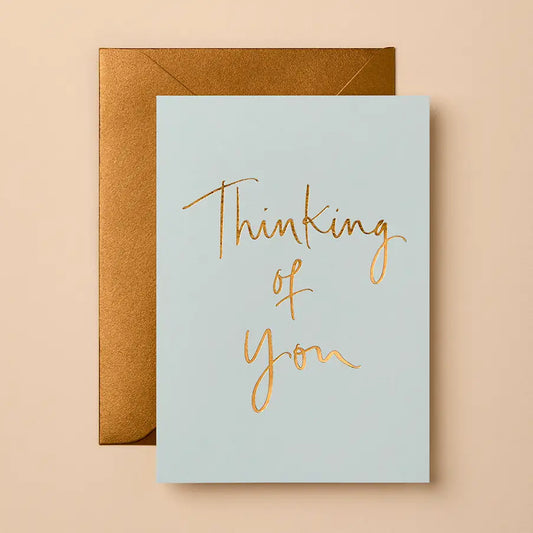thinking of you with gold foil